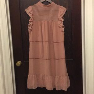 Blush pink spring dress.